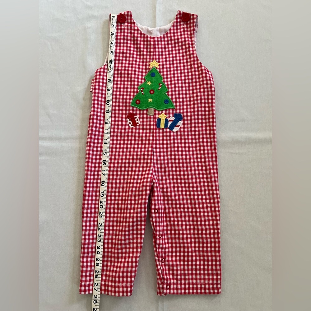 Vintage Kelly’s Kids Festive Red Checkered Kids Overalls Longalls